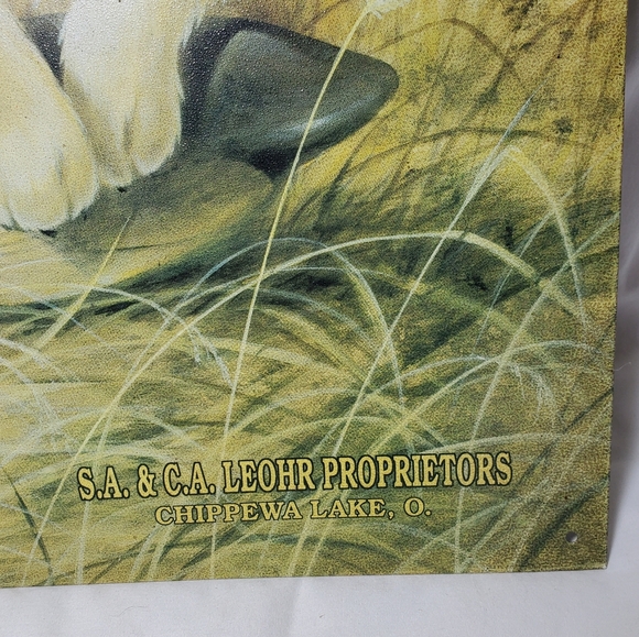 Leohr Bros Outfitters Vtg 1995 Retreiver Puppy Duck Distressed Metal Retro Sign - Picture 4 of 7